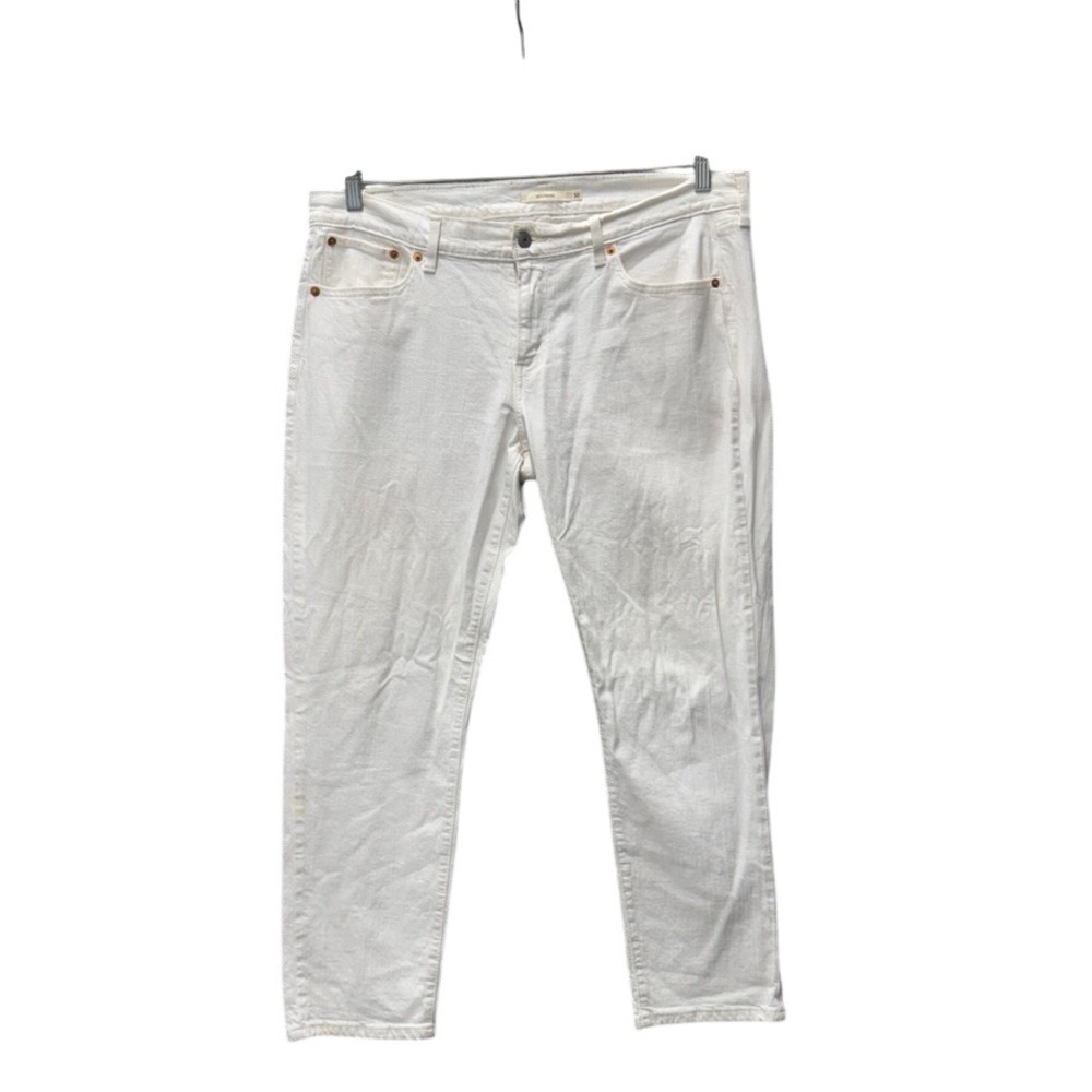 Levis White Boyfriend Jeans Womens Size 32 Stretch Denim Relaxed Fit Pants